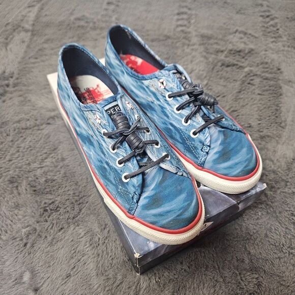Limited Edition JAWS Sperry Sneakers Size 8 In Womens - Picture 3 of 12